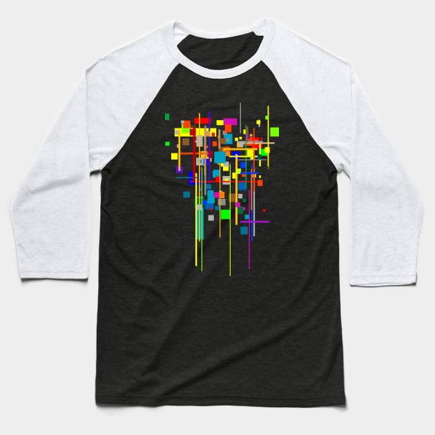 Architecture Color Pattern Baseball T-Shirt by Nikokosmos